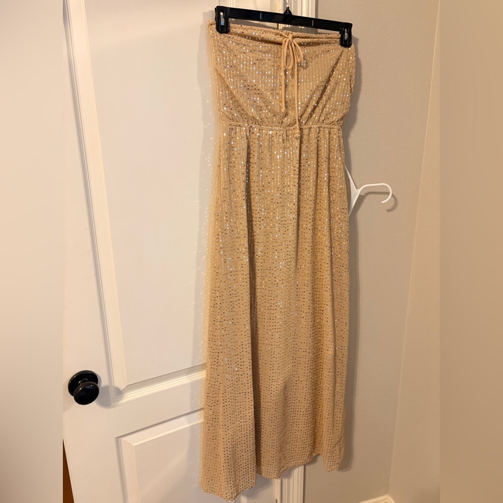 Outback Red Sparkling Strapless Dress